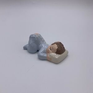 1983 Vtg. Sleeping Baby Boy Christening/Baby Shower Cake Topper Figurine SIGNED